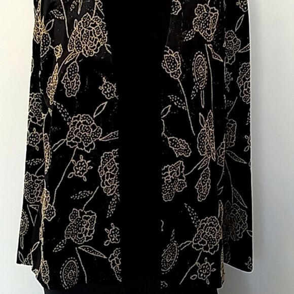 Notations Formal Black Velvet & Gold Beaded Button Jacket Blouse. NWT - Picture 6 of 11